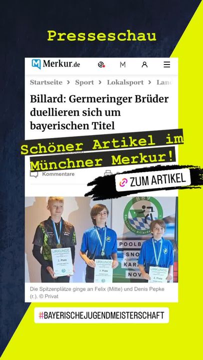 Read more about the article Die Bayerische Pool-Billard Jugendmeisterschaft in der Presse